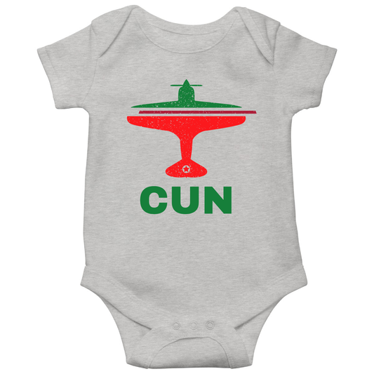 Fly Cancun CUN Airport Baby Bodysuits | Gray