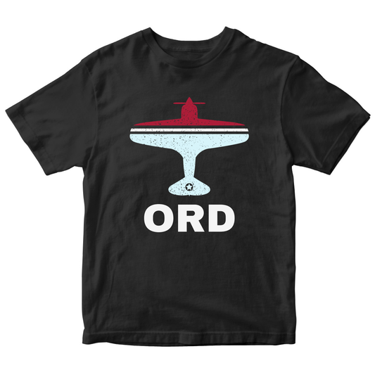 Fly Chicago ORD Airport Kids T-shirt | Black