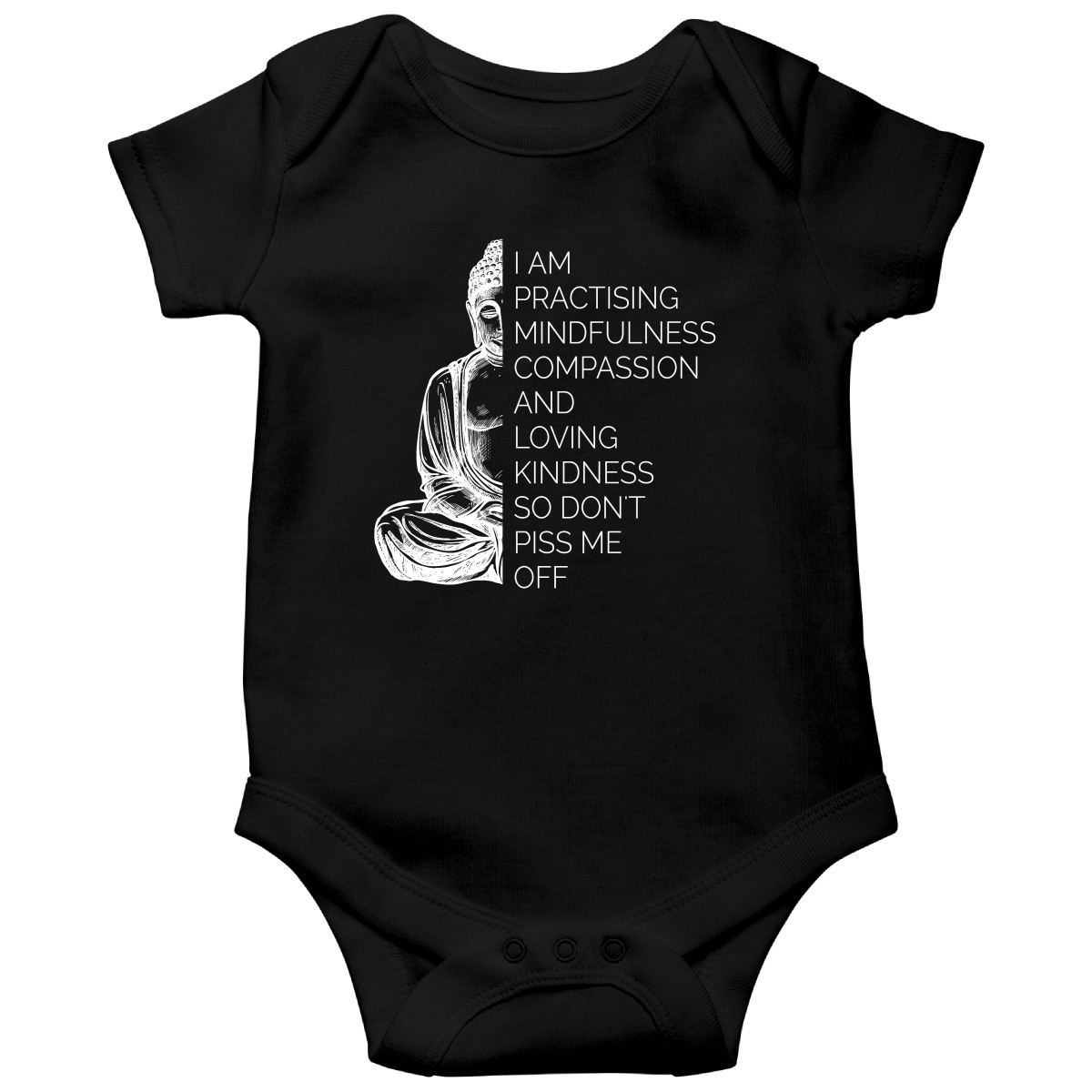 Funny Yoga Baby Bodysuits | Black