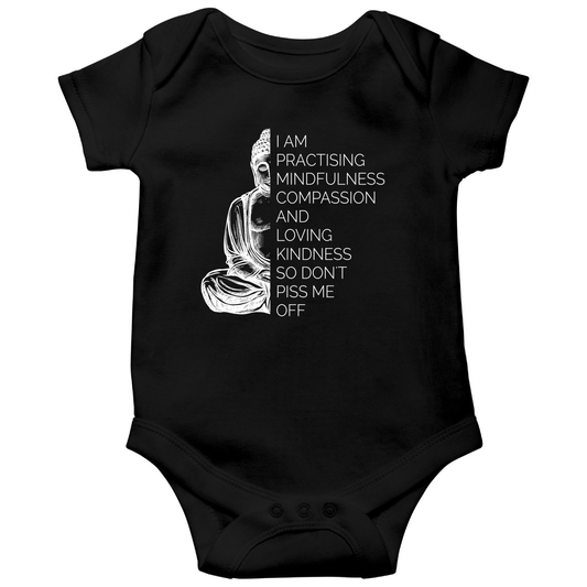 Funny Yoga Baby Bodysuits | Black