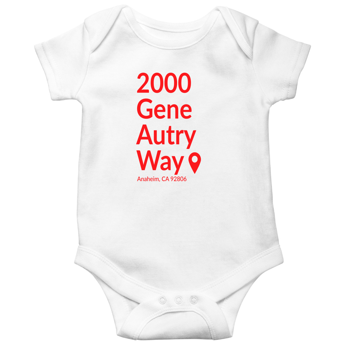 Anaheim Baseball Stadium Baby Bodysuits | White
