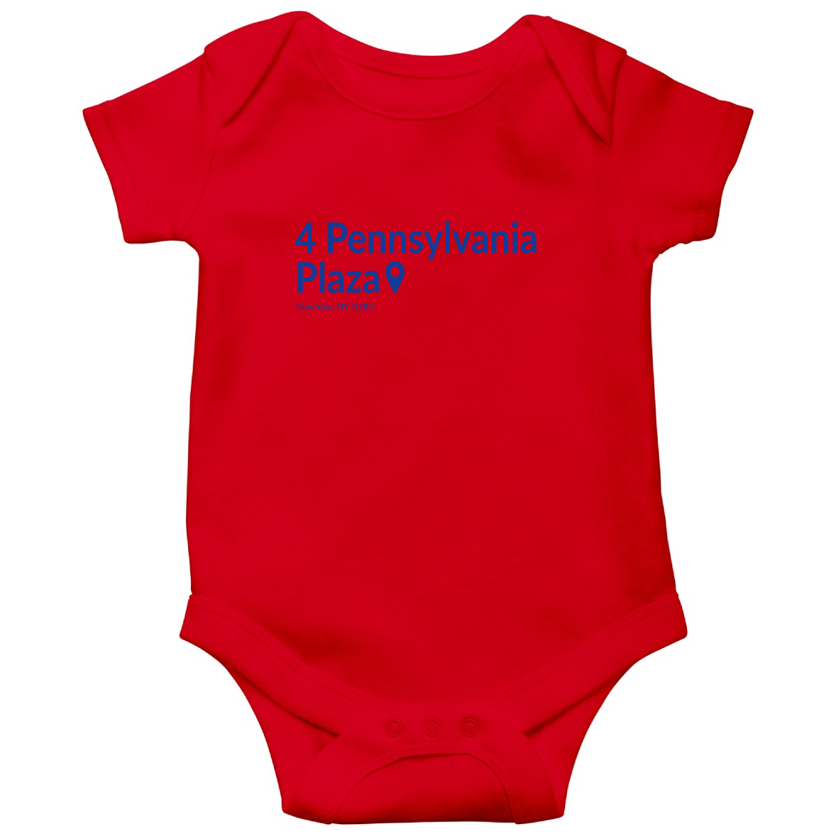 New York Basketball Stadium Baby Bodysuits | Red