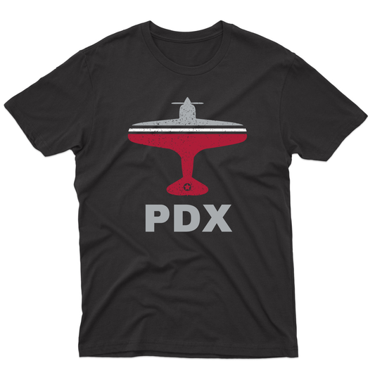 Fly Portland PDX Airport Men's T-shirt | Black