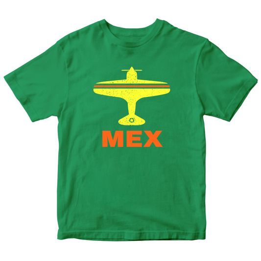 Fly Mexico City MEX Airport Kids T-shirt | Green