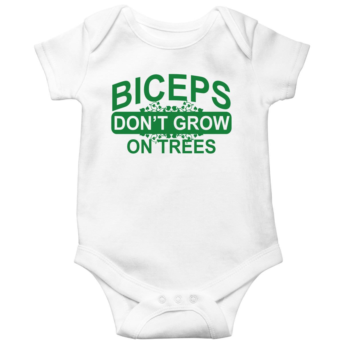 Biceps Don't Grow On Trees Baby Bodysuits | White