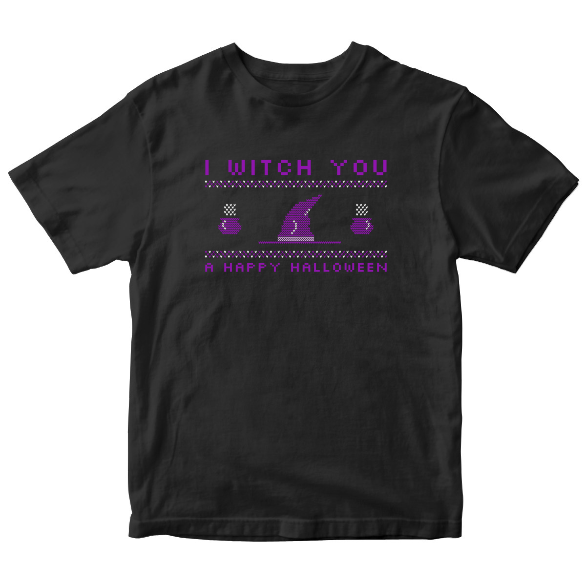 I Witch You a Happy Halloween Kids T-shirt | Black