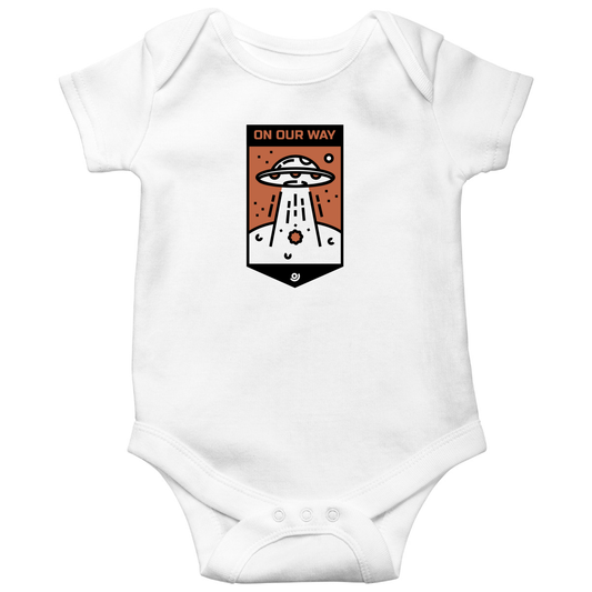 On Our Way Baby Bodysuits | White