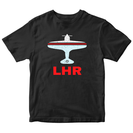 Fly London LHR Airport Kids T-shirt | Black