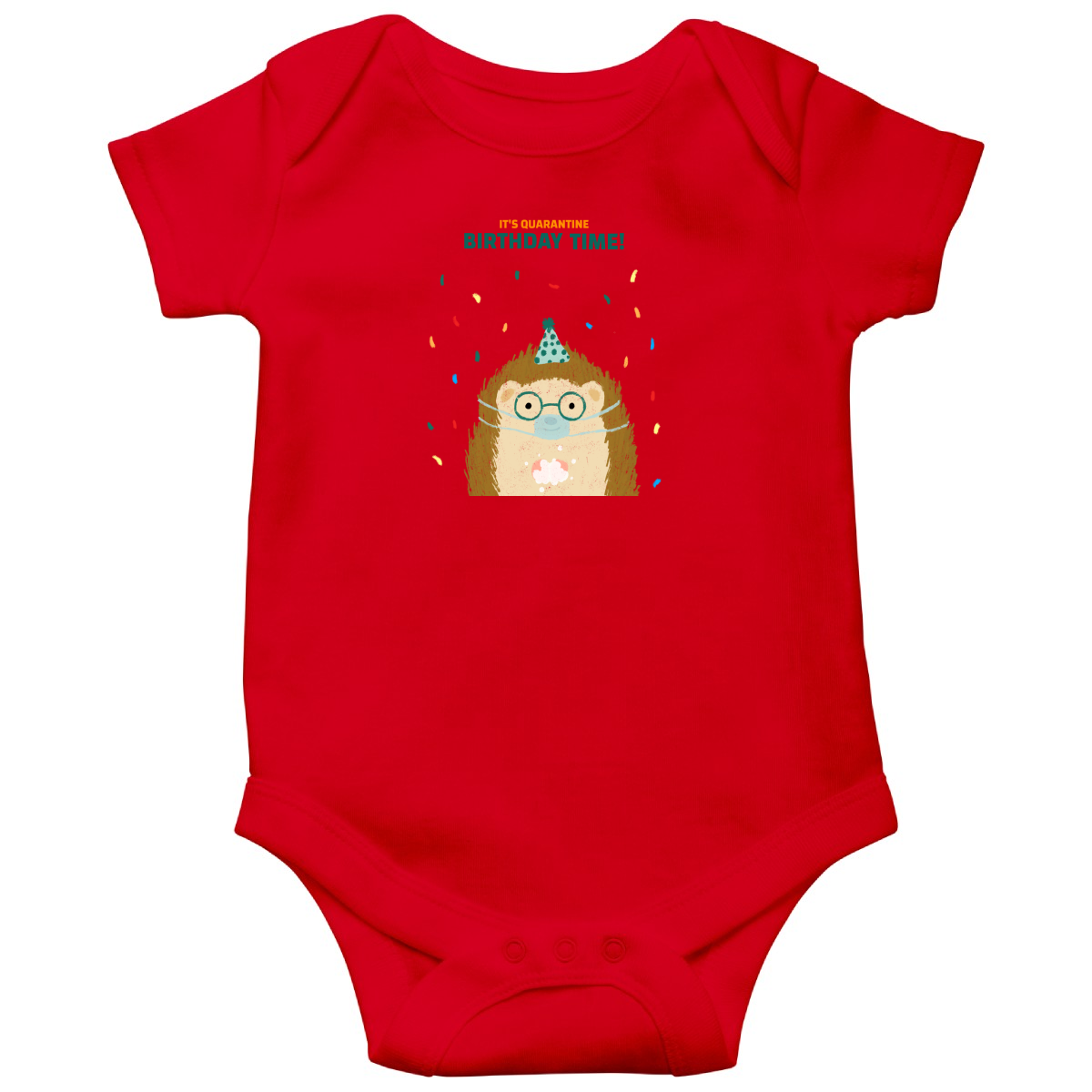 It is quarantine birthday time Baby Bodysuits | Red