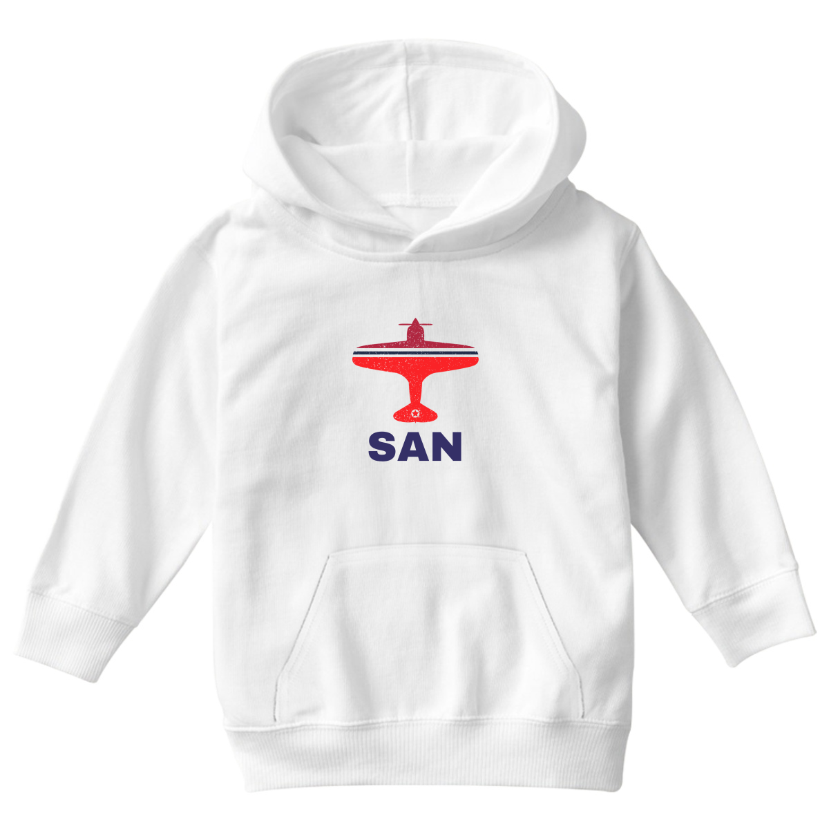 Fly San Diego SAN Airport Kids Hoodie | White