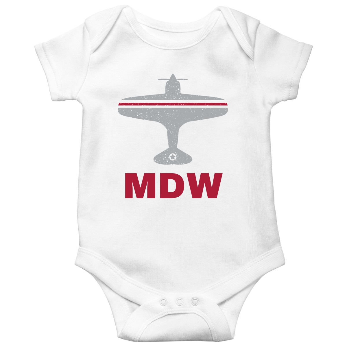 Fly Chicago MDW Airport Baby Bodysuits | White
