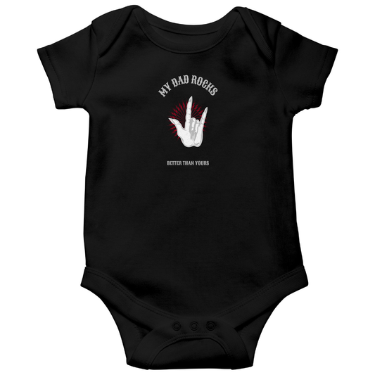 My Dad Rocks Baby Bodysuits | Black