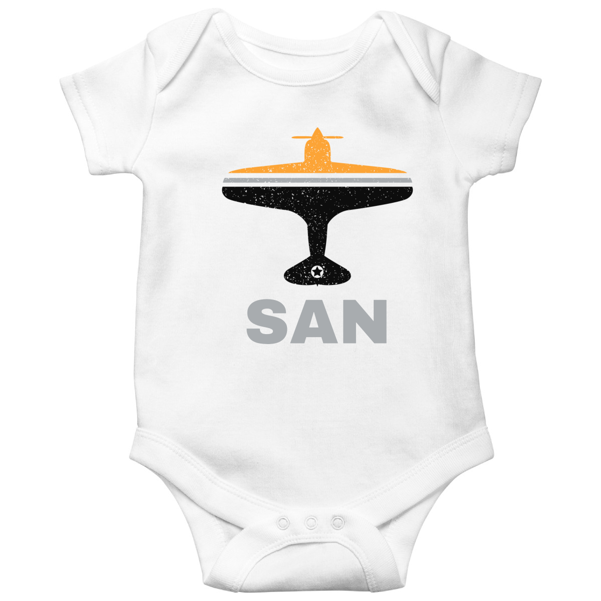Fly San Diego SAN Airport Baby Bodysuits | White