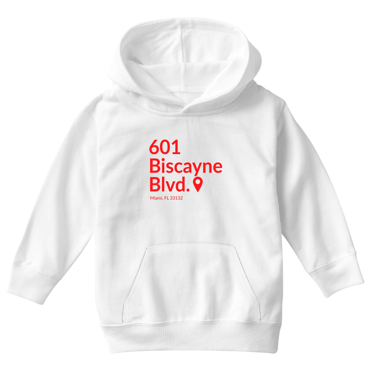 Miami Basketball Stadium Kids Hoodie | White