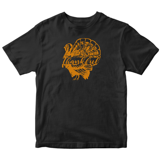 Thankful Turkey Kids T-shirt | Black