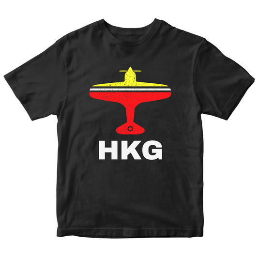 Fly Hong Kong HKG Airport Kids T-shirt | Black