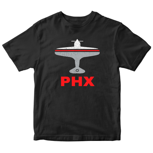 Fly Phoenix PHX Airport Kids T-shirt | Black