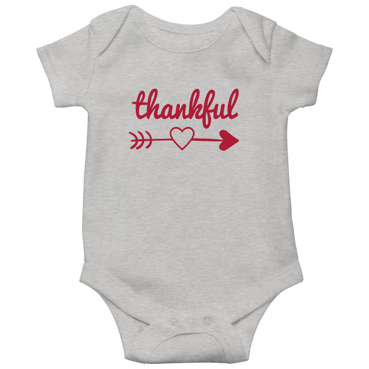 Thankful Heart Baby Bodysuits | Gray