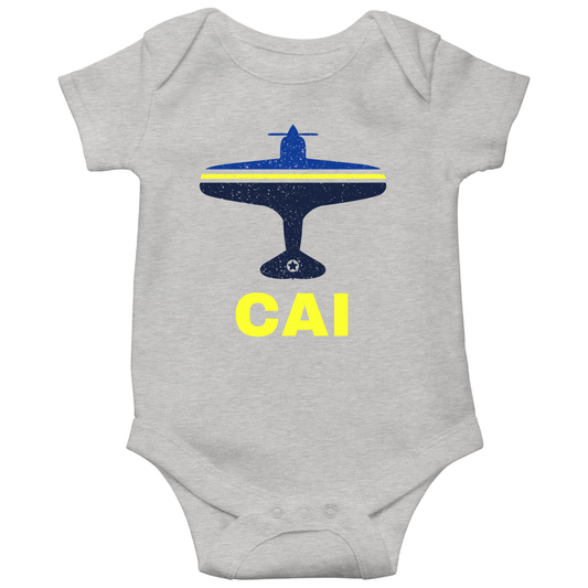 Fly Cairo CAI Airport Baby Bodysuits | Gray