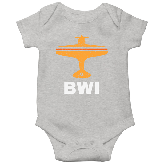 Fly Baltimore BWI Airport Baby Bodysuits | Gray