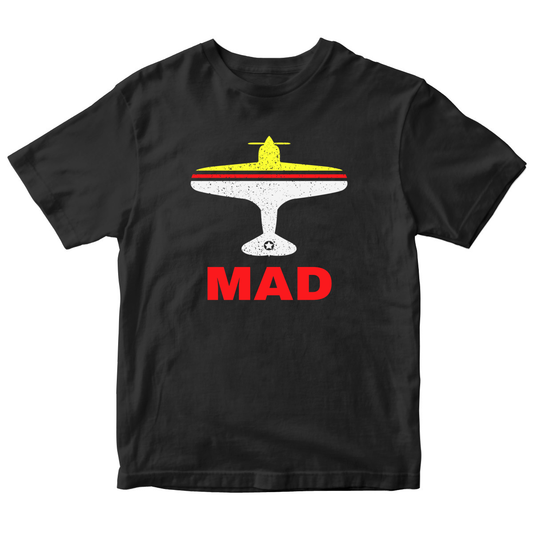 Fly Madrid MAD Airport Kids T-shirt | Black