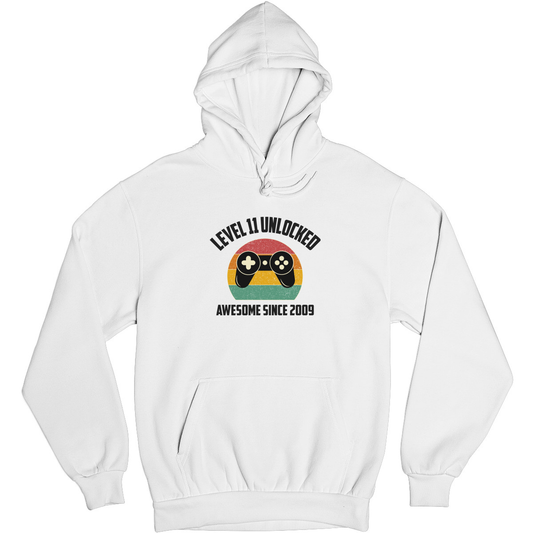 LEVEL 11 UNLOCKED Unisex Hoodie | White