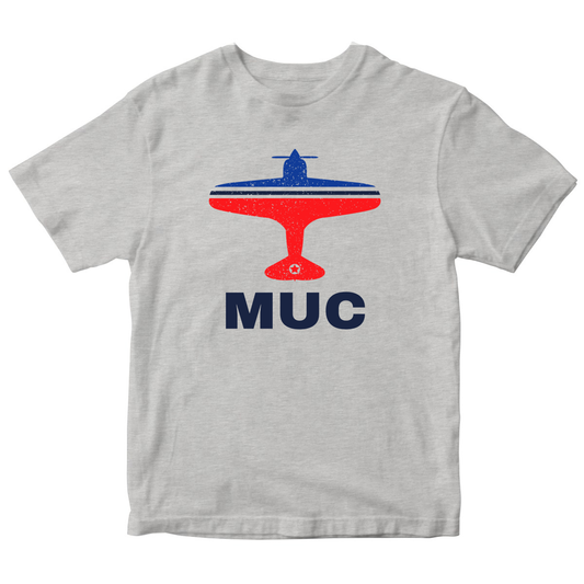 Fly Munich MUC Airport Kids T-shirt | Gray