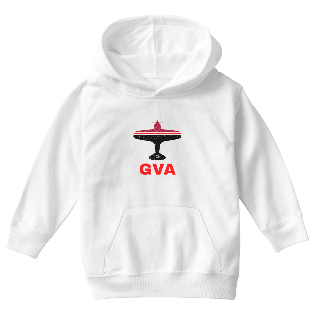 Fly Geneva GVA Airport Kids Hoodie | White