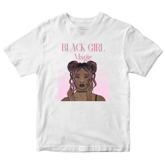 Black Girl Magic Kids T-shirt | White