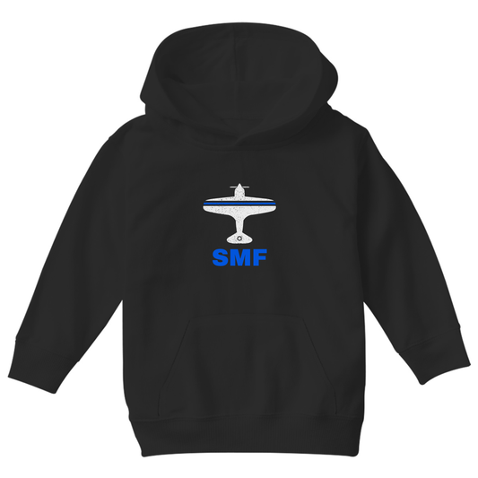 Fly Sacrameto SMF Airport Kids Hoodie | Black