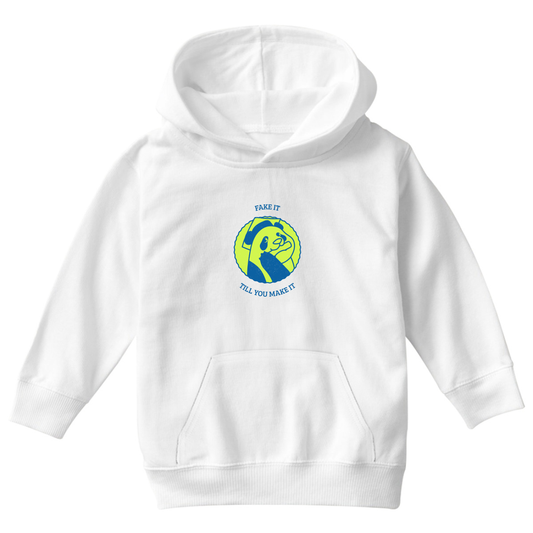 Fake It Till You Make It Kids Hoodie | White