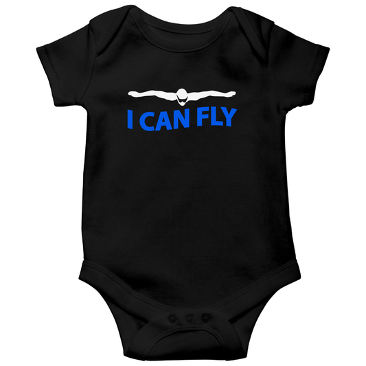 I Can Fly Baby Bodysuits | Black