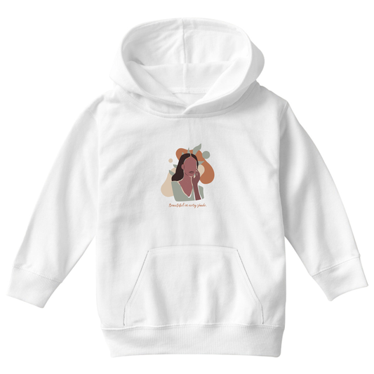 Beautiful in Every Shade Kids Hoodie | White