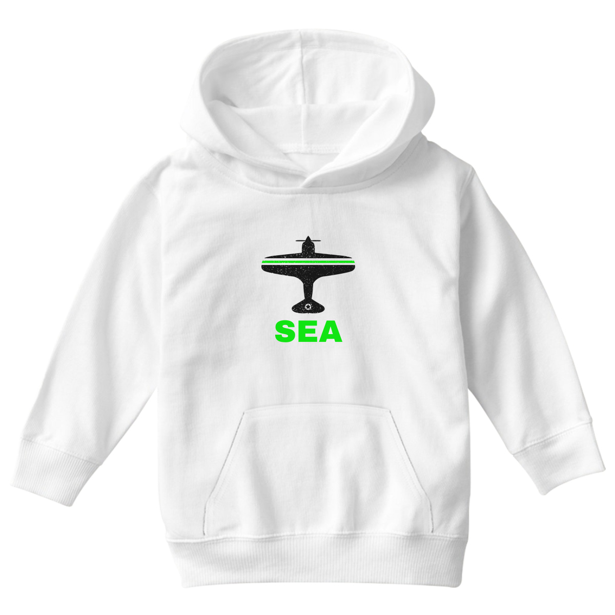 Fly Seattle SEA Airport Kids Hoodie | White