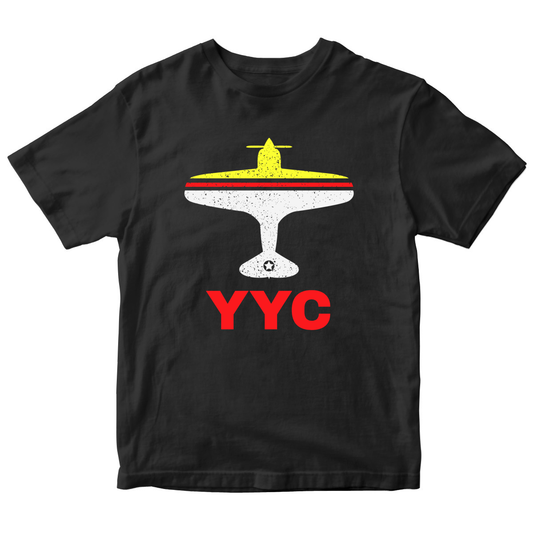 Fly Calgary YYC Airport Kids T-shirt | Black