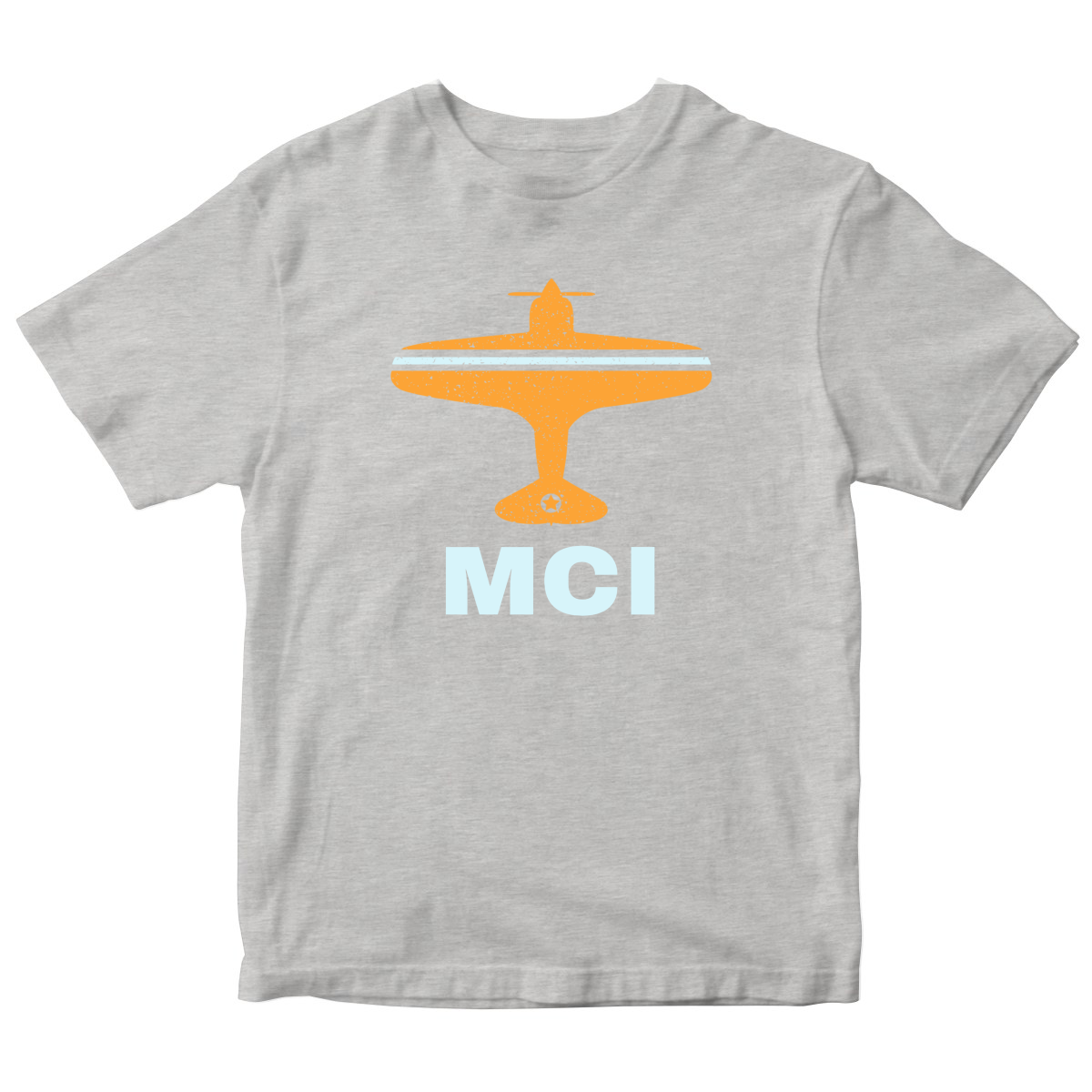 Fly Kansas City MCI Airport Kids T-shirt | Gray