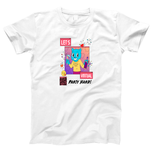 Happy Birthday Let's Virtual Party Women's T-shirt | White