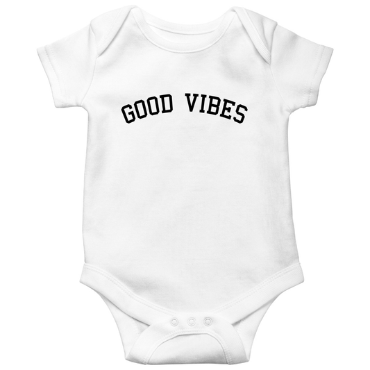 Good Vibes Baby Bodysuits | White