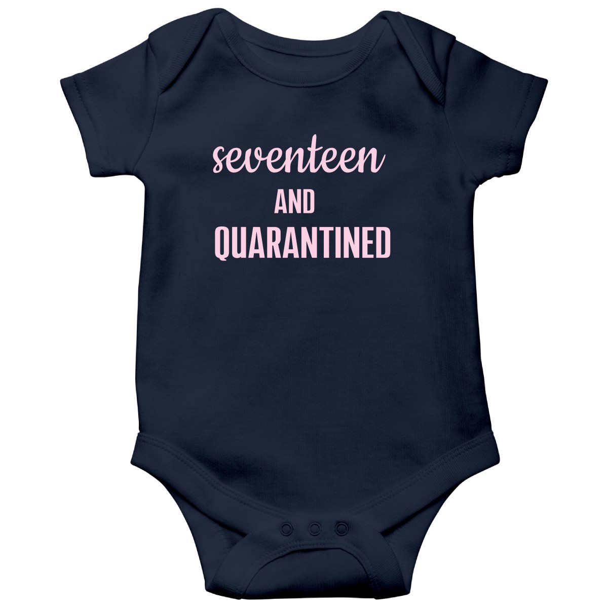 17th Birthday and Quarantined Baby Bodysuits | Navy