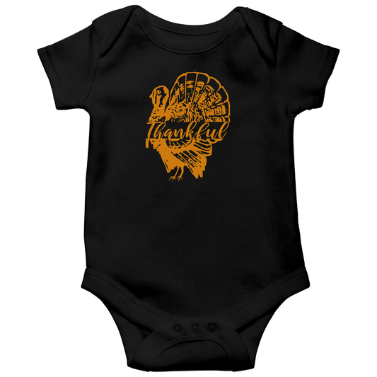 Thankful Turkey Baby Bodysuits | Black