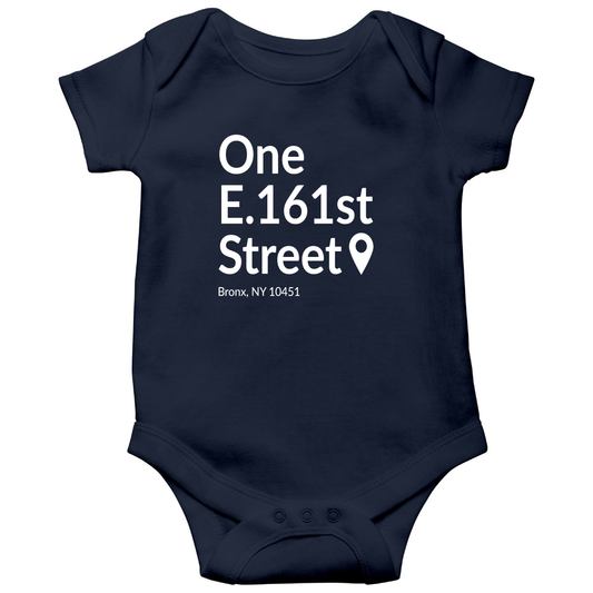 New York Baseball Stadium BXNY Baby Bodysuits | Navy