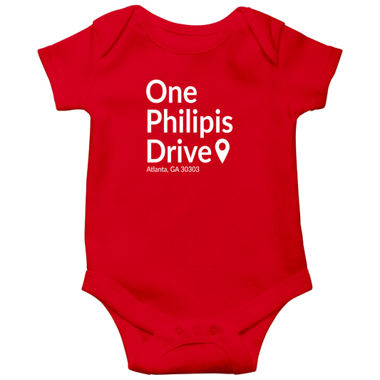 Atlanta Basketball Stadium Baby Bodysuits | Red