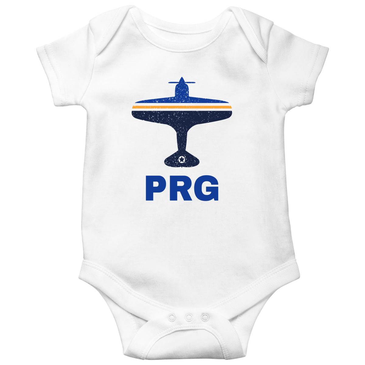 Fly Prague PRG Airport Baby Bodysuits | White