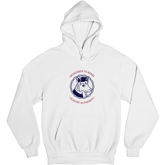 Remember to Rebel Unisex Hoodie | White