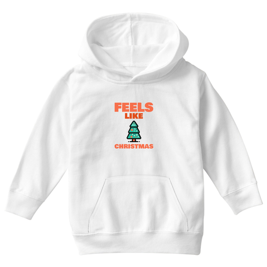 Feels Like Christmas Kids Hoodie | White