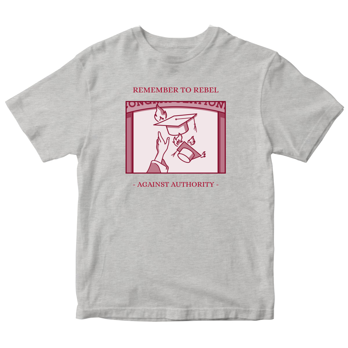 Remember To Rebel Agaist Authority Kids T-shirt | Gray