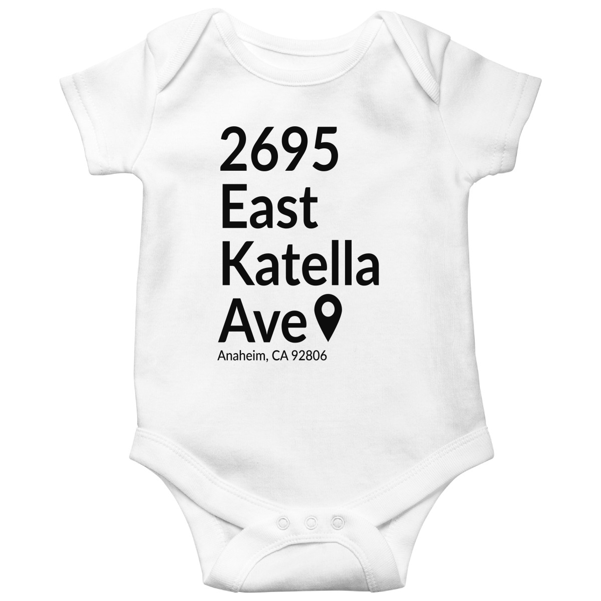 Anaheim Hockey Stadium Baby Bodysuits | White