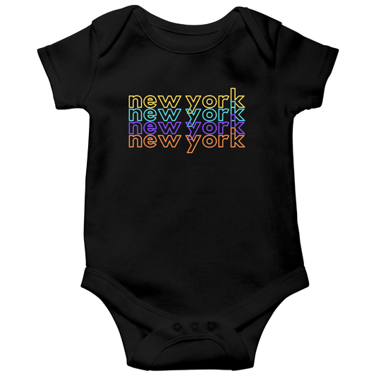 New York Baby Bodysuit | Black