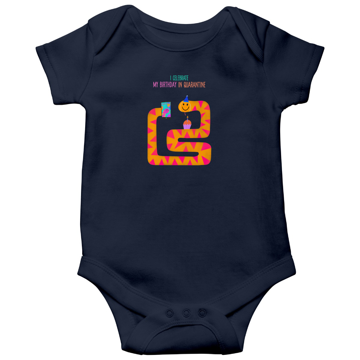 I celebrate my birthday in quarantine Baby Bodysuits | Navy