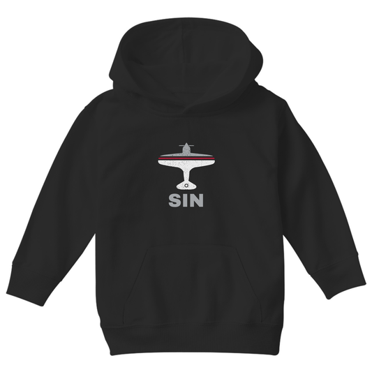 Fly Singapore SIN Airport Kids Hoodie | Black